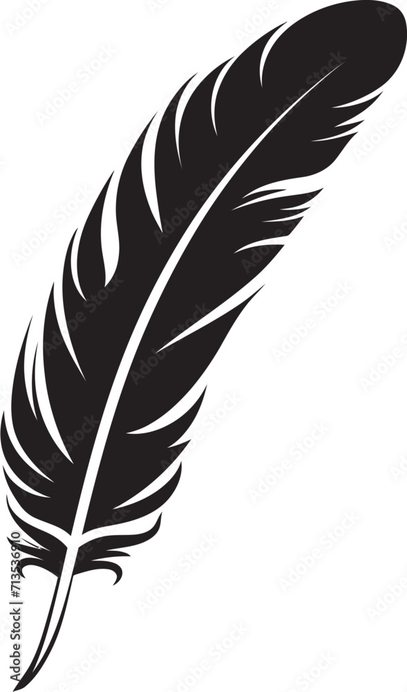 Fototapeta premium Aerial Ascent Feathered Vector Symbol Avian Whispers Elegant Feather Logo