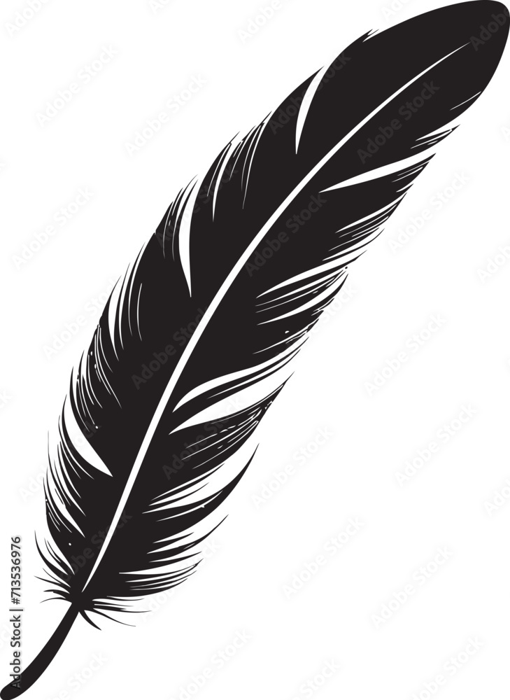 Fototapeta premium Flight of Fancy Feathered Vector Symbol Feathered Rhapsody Soaring Emblem