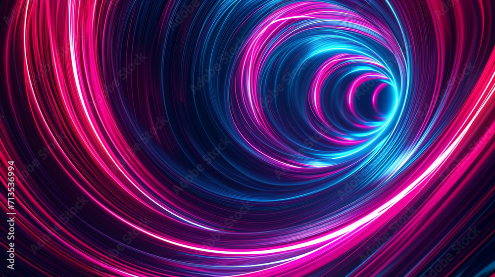 Dynamic swirls of neon light forming an abstract design, representing the energetic and contemporary side of creative visual expression, creative design, neon swirls, hd, with copy