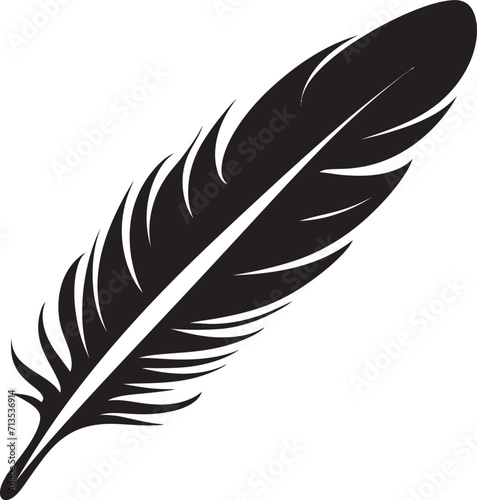 Quill of Tranquility Plume Icon Design Skylark Serenity Floating Feather Symbol