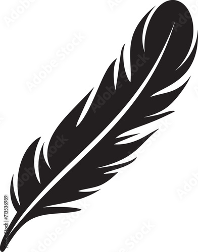 Celestial Sojourn Feathered Logo Design Skylight Quill Vector Plume Symbolism