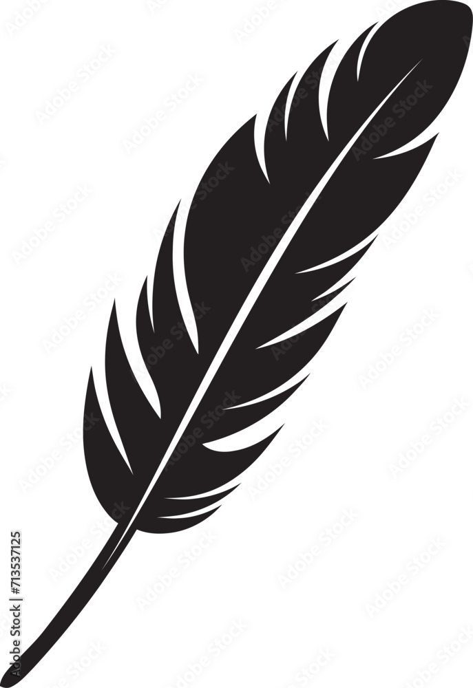 Obraz premium Ethereal Wings Elegant Feather Emblem Whispering Plume Skyward Bird Icon