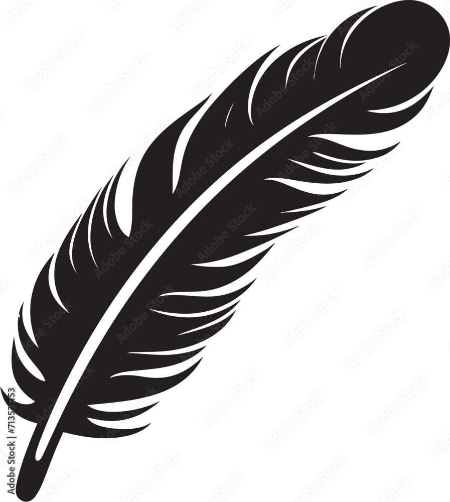 Fototapeta premium Celestial Sojourn Feathered Logo Design Skylight Quill Vector Plume Symbolism