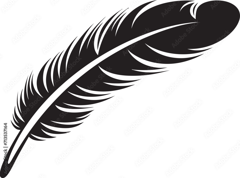 Obraz premium Avian Aria Elegant Bird Feather Emblem Celestial Sojourn Feathered Logo Design