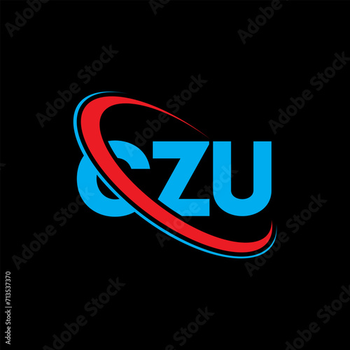 CZU logo. CZU letter. CZU letter logo design. Initials CZU logo linked with circle and uppercase monogram logo. CZU typography for technology, business and real estate brand. photo