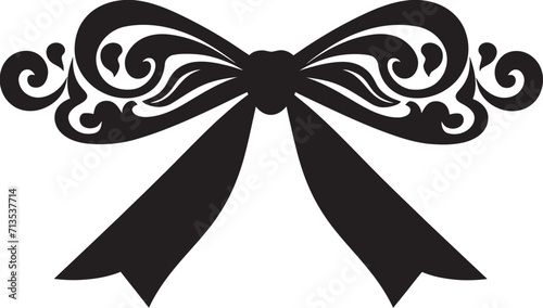 Ribboned Revelry Surprising Elegance Logo Celestial Cascade Vector Tied Surprise