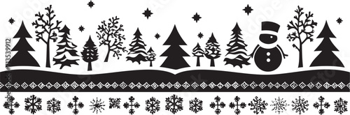 Glistening Greetings Decorative Logo Design Whispers of Winter Vector Emblem Symphony