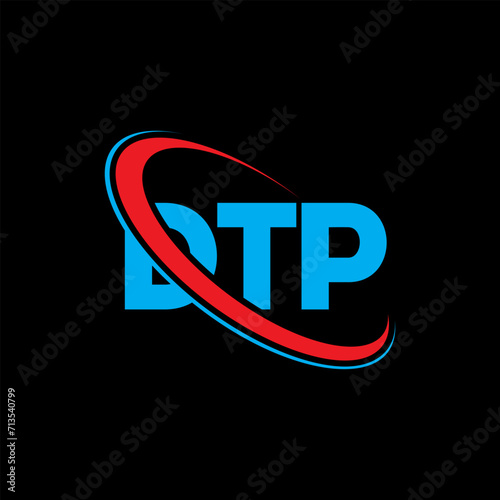 DTP logo. DTP letter. DTP letter logo design. Initials DTP logo linked with circle and uppercase monogram logo. DTP typography for technology, business and real estate brand.
