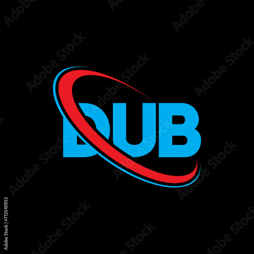 DUB logo. DUB letter. DUB letter logo design. Initials DUB logo linked with circle and uppercase monogram logo. DUB typography for technology, business and real estate brand.