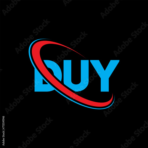 DUY logo. DUY letter. DUY letter logo design. Initials DUY logo linked with circle and uppercase monogram logo. DUY typography for technology, business and real estate brand. photo