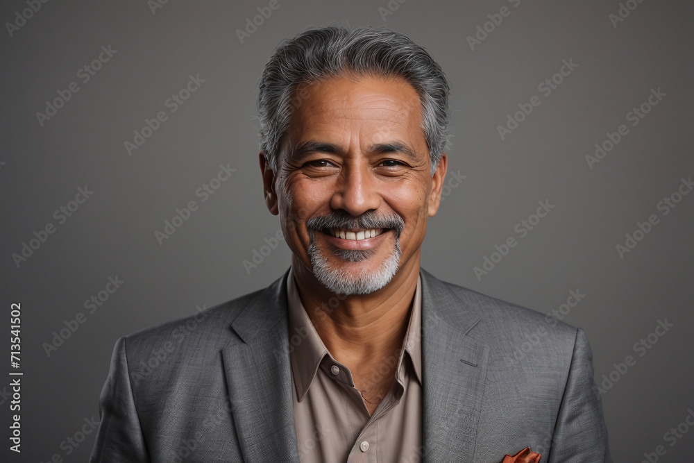 portrait of a businessman grey background