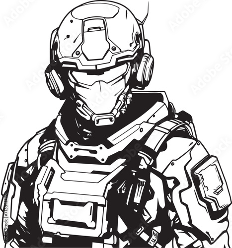 Wallpaper Mural Bio Sync Battler Neural Nexus Insignia Neon Recon Techno Tactical Cyber Soldier Vector Torontodigital.ca