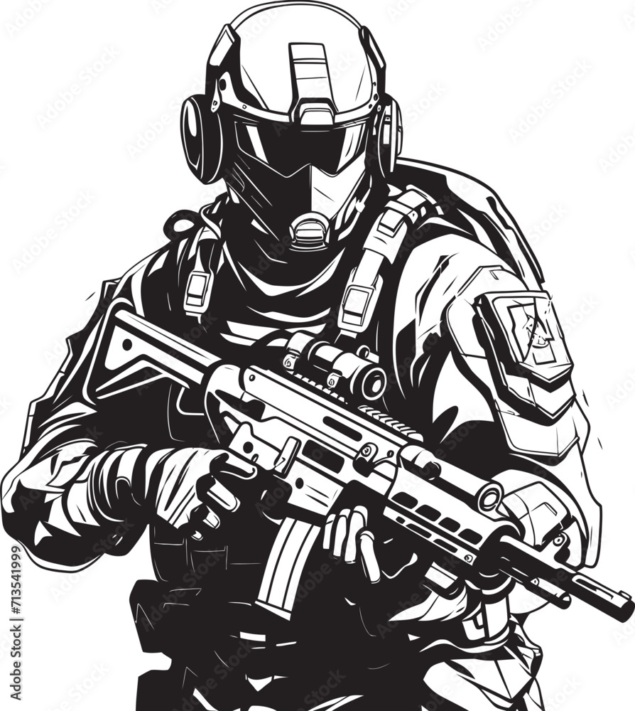 Nano Nomad Neon Recon Soldier Insignia Design Neural Nexus Bio Sync Battler Soldier Vector Nano Nomad Neon Recon Soldier Insignia Design Neural Nexus Bio Sync Battler Soldier Vector