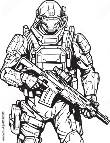 Wallpaper Mural Quantum Quasar Pixel Paragon Cyber Soldier Badge Nano Nomad Neon Recon Soldier Insignia Design Torontodigital.ca