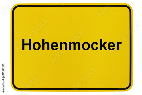 Illustration eines Ortsschildes der Gemeinde Hohenmocker in Mecklenburg-Vorpommern photo