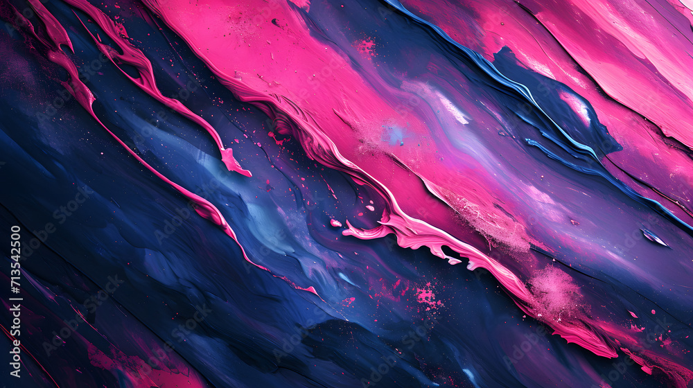Abstract Painting in Pink and Blue Colors