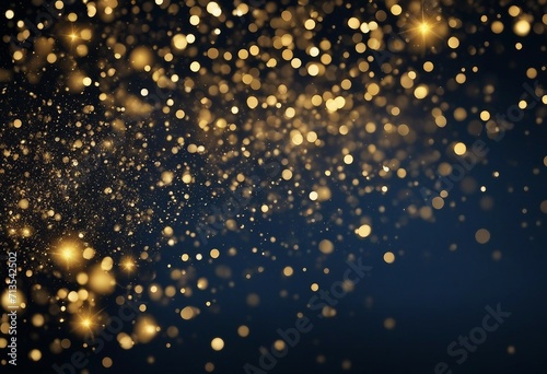 Abstract background with Dark blue and gold particle New year Christmas background with gold stars a © ArtisticLens