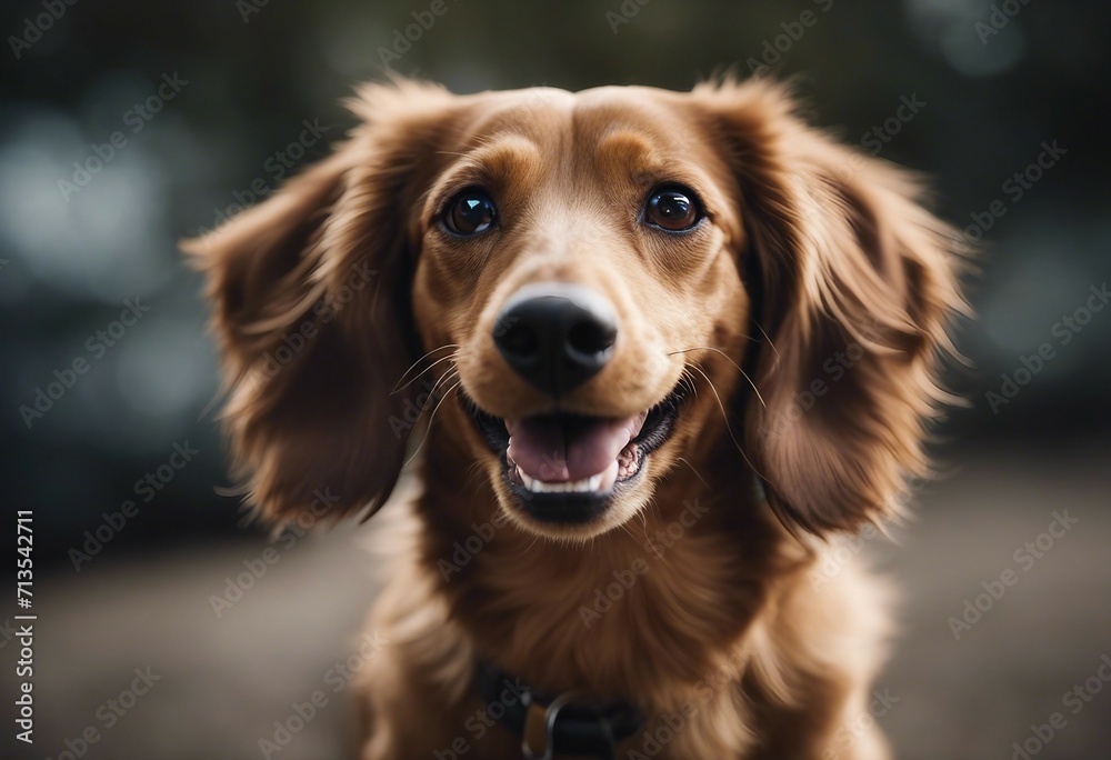 Cute playful doggy or pet is playing and looking happy isolated on transparent background dachshund