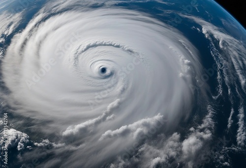 Hurricane Florence over Atlantics Satellite view Super typhoon over the ocean The eye of the hurrica