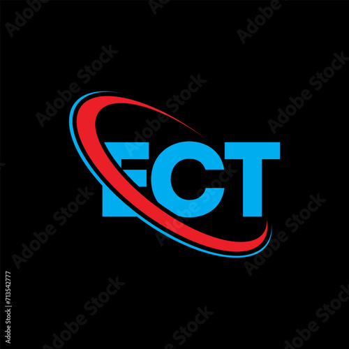 ECT logo. ECT letter. ECT letter logo design. Intitials ECT logo linked with circle and uppercase monogram logo. ECT typography for technology, business and real estate brand.