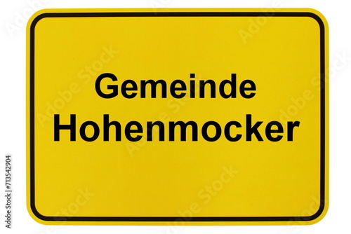 Illustration eines Ortsschildes der Gemeinde Hohenmocker in Mecklenburg-Vorpommern photo