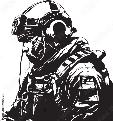 Biohazard Battler Futuristic Soldier Vector Art Pixel Paragon Cyberpunk Armored Soldier Icon