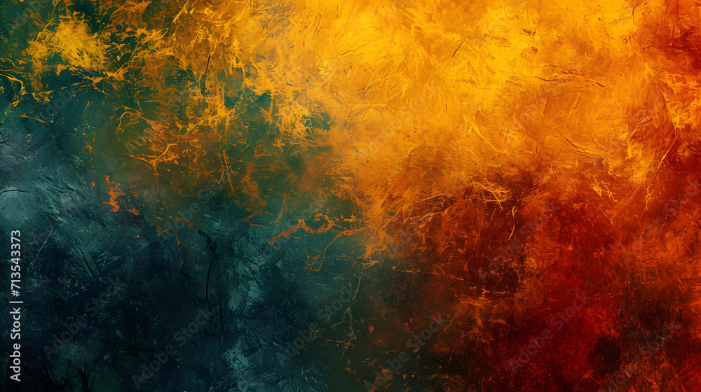 Abstract Painting of Yellow and Red Colors