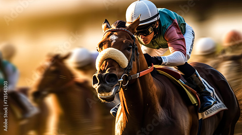 Experience the exhilaration as thoroughbred horses thunder down the racetrack © Алла Морозова