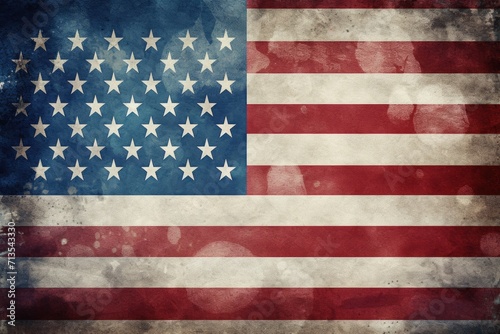 United States Grunge Flag: Patriotic Insignia of American Country with Grungy Texture and Stripes