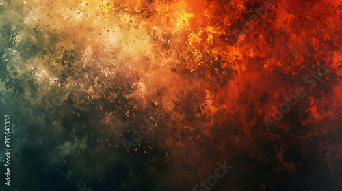Abstract Painting Featuring Red, Yellow, and Green Colors