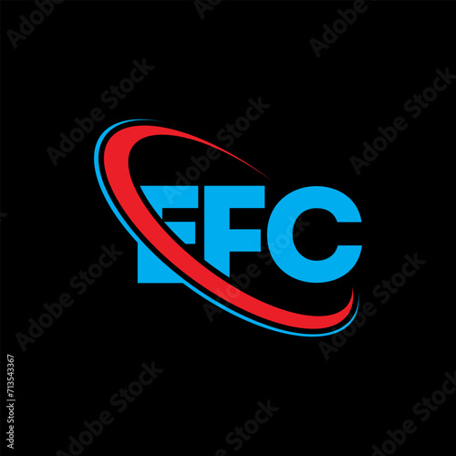 EFC logo. EFC letter. EFC letter logo design. Initials EFC logo linked with circle and uppercase monogram logo. EFC typography for technology, business and real estate brand. photo