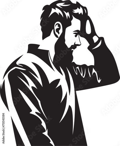 Headache Havoc Scratching Head Icon Design Mind Meltdown Vector Logo of a Desperate Soul