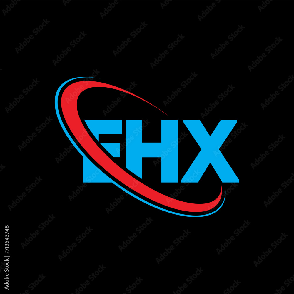 EHX logo. EHX letter. EHX letter logo design. Initials EHX logo linked with circle and uppercase monogram logo. EHX typography for technology, business and real estate brand.