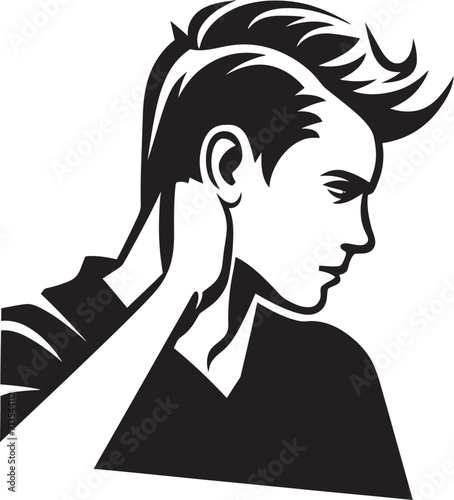 Desolation Design Depressed Man Vector Logo Melancholic Moment Head scratching Emblem Design