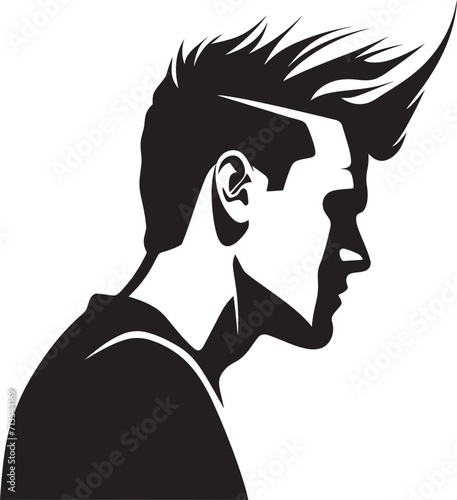 Despondent Dilemma Emblem of a Confused Figure Mindset Muddle Vector Logo of a Perplexed Being