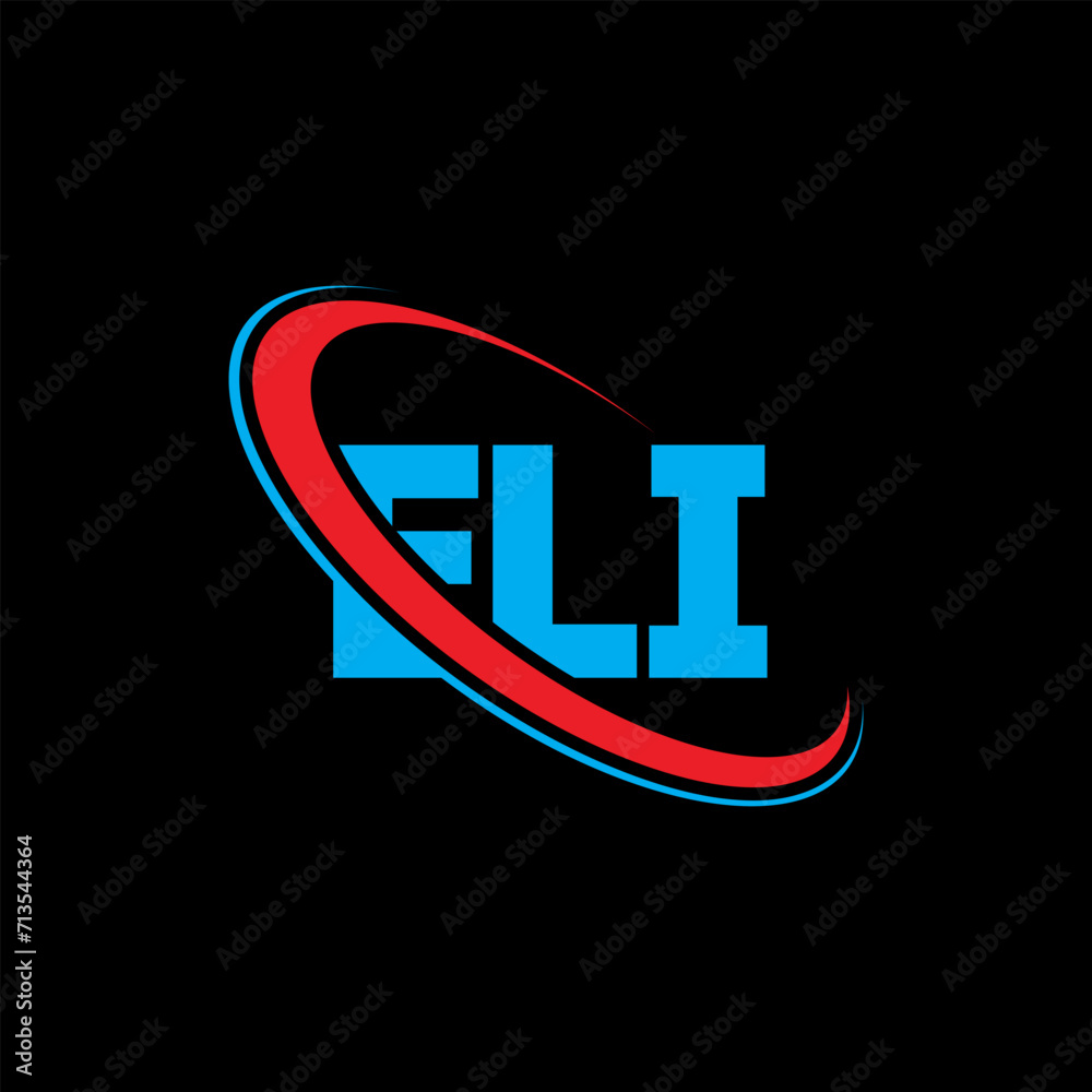 ELI logo. ELI letter. ELI letter logo design. Initials ELI logo linked with circle and uppercase monogram logo. ELI typography for technology, business and real estate brand.