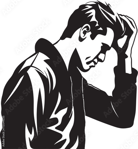 Mindset Muddle Vector Logo of a Perplexed Being Despair Dance Scratching Head Icon in Design