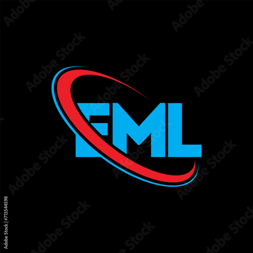 EML logo. EML letter. EML letter logo design. Initials EML logo linked with circle and uppercase monogram logo. EML typography for technology, business and real estate brand.
