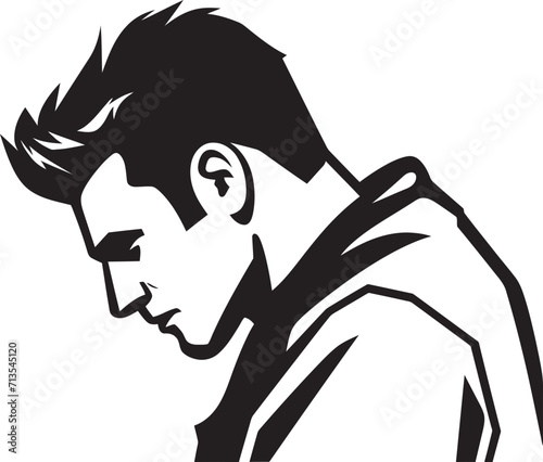 Mindset Muddle Vector Logo of a Perplexed Figure Despair Dance Scratching Head Icon in Design