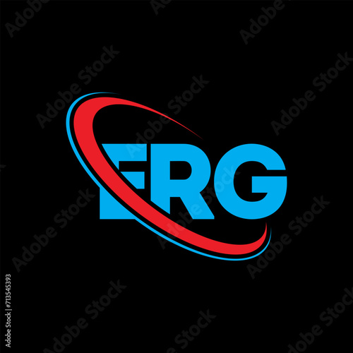 ERG logo. ERG letter. ERG letter logo design. Initials ERG logo linked with circle and uppercase monogram logo. ERG typography for technology, business and real estate brand.