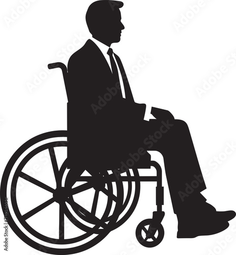 Rolling Beyond Limits Wheelchair Emblem Design Wheel of Empowerment Disabled Person on Wheels