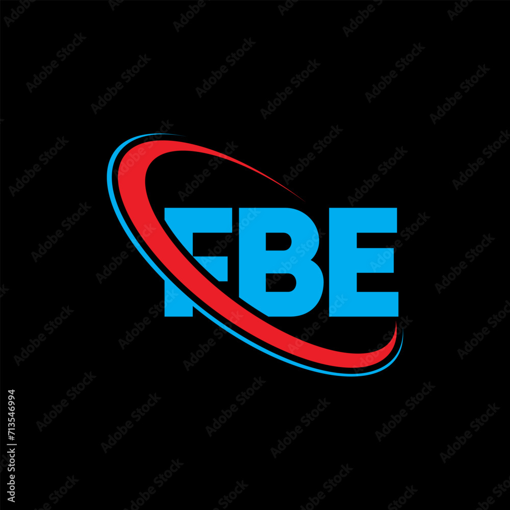 Fototapeta premium FBE logo. FBE letter. FBE letter logo design. Intitials FBE logo linked with circle and uppercase monogram logo. FBE typography for technology, business and real estate brand.