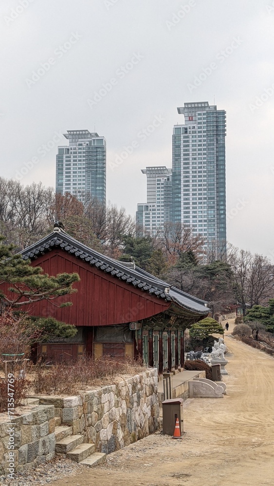 Korean temple cityscape