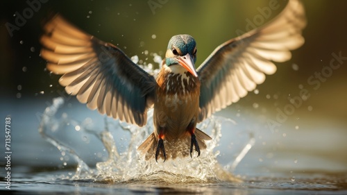 King fisher emerging diving water wildlife photography