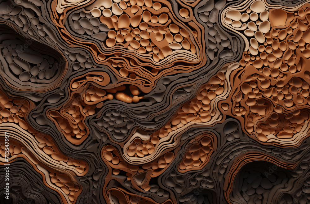 Abstract organic shapes as wallpaper texture background, Generative AI