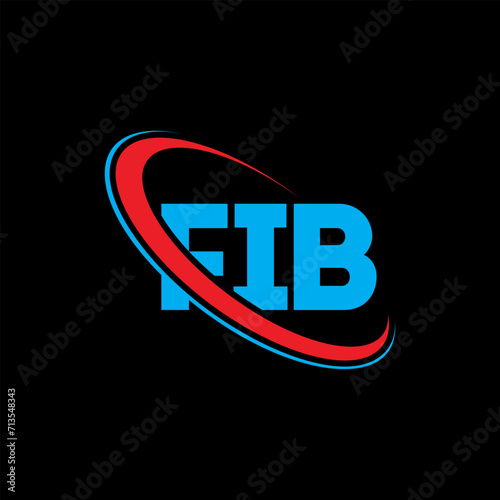 FIB logo. FIB letter. FIB letter logo design. Initials FIB logo linked with circle and uppercase monogram logo. FIB typography for technology, business and real estate brand.