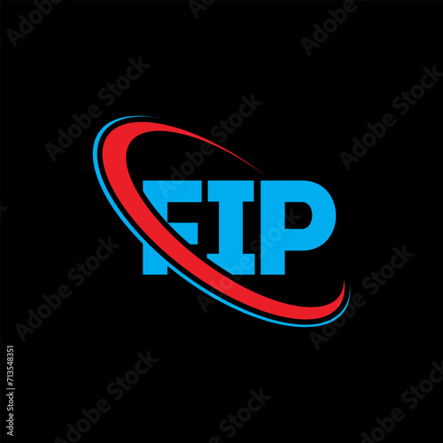 FIP logo. FIP letter. FIP letter logo design. Initials FIP logo linked with circle and uppercase monogram logo. FIP typography for technology, business and real estate brand. photo