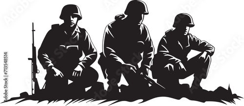 Battalion Bond Military Team Emblem Strategic Sync Soldiers Vector Icon Design