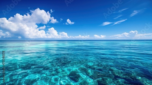 Pristine Clear Water, Tranquil Beauty of a Crystal-Clear Lake © FryArt Studio