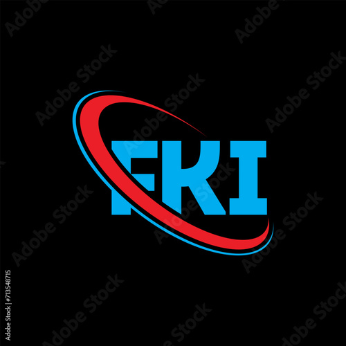 FKI logo. FKI letter. FKI letter logo design. Initials FKI logo linked with circle and uppercase monogram logo. FKI typography for technology  business and real estate brand.